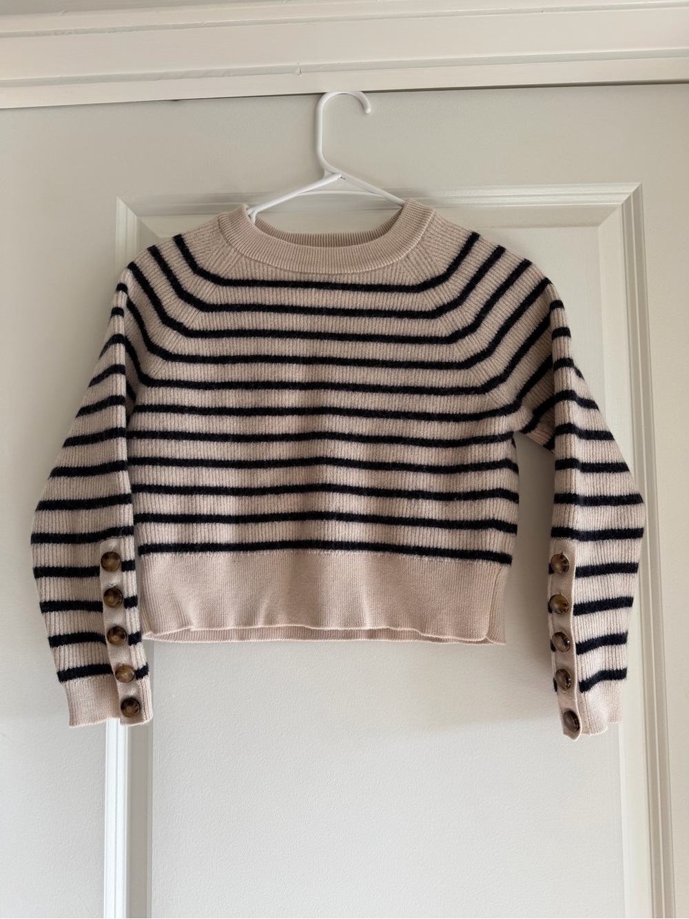 Sezane Sami Striped Jumper Sweater in Natural and Black | Fits like XXS